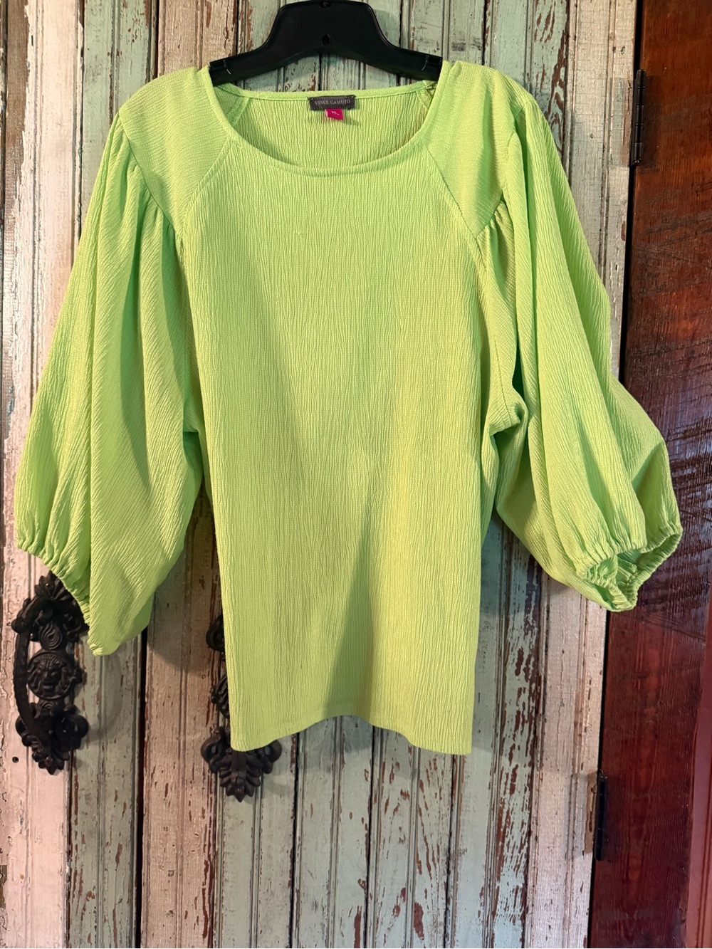 Vince Camuto Lime Green Balloon Sleeve Blouse